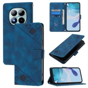 Xiaomi Redmi Note 15 Pro+ 5G Skin-feel Embossed Leather Blue-Θήκη Βιβλίο