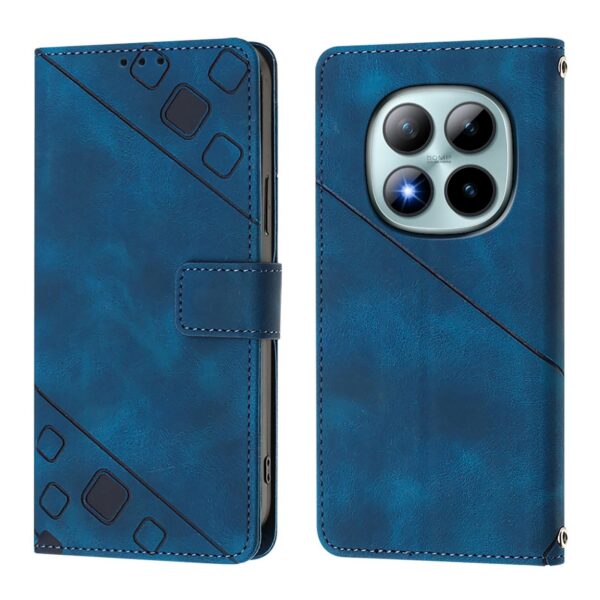 Xiaomi Redmi Note 15 Pro+ 5G Skin-feel Embossed Leather Blue-Θήκη Βιβλίο