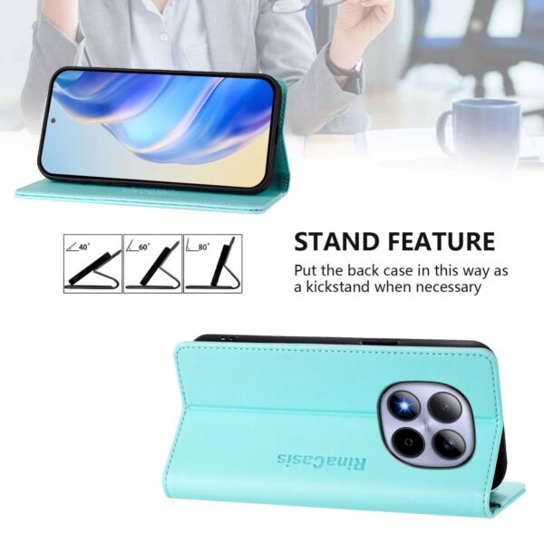 Xiaomi Redmi Note 15 Pro 5G RC01 Dual-Folded Magnetic Suction RFID Leather Mint Green-Θήκη Βιβλίο