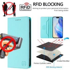 Xiaomi Redmi Note 15 Pro 5G RC01 Dual-Folded Magnetic Suction RFID Leather Mint Green-Θήκη Βιβλίο