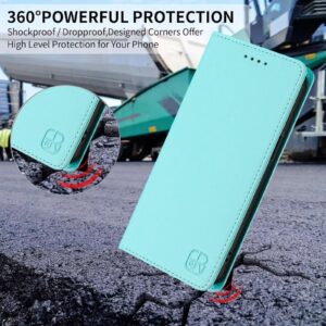 Xiaomi Redmi Note 15 Pro 5G RC01 Dual-Folded Magnetic Suction RFID Leather Mint Green-Θήκη Βιβλίο