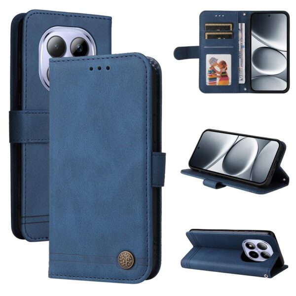 Xiaomi Redmi Note 15 Pro 5G Skin Feel Life Tree Metal Button Leather Blue-Θήκη Βιβλίο