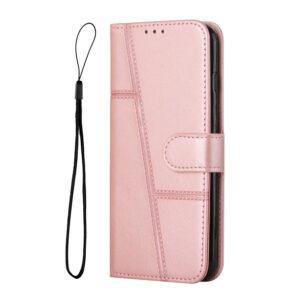 Xiaomi Redmi Note 15 Pro 5G Stitching Calf Texture Buckle Leather Rose Gold-Θήκη Βιβλίο