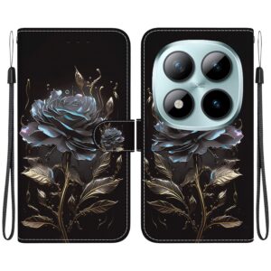 Xiaomi Redmi Note 15 Pro 5G Crystal Texture Colored Leather Drawing Black Rose-Θήκη Βιβλίο