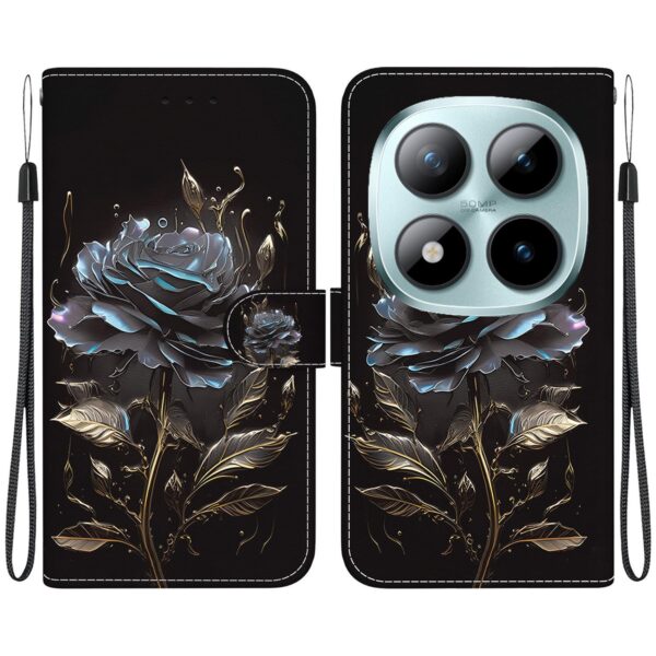 Xiaomi Redmi Note 15 Pro 5G Crystal Texture Colored Leather Drawing Black Rose-Θήκη Βιβλίο
