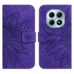 Xiaomi Redmi Note 15 5G/4G/Poco M8 5G Skin Feel Sun Flower Embossed Flip Leather with Lanyard Dark Purple-Θήκη Βιβλίο