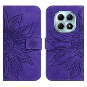 Xiaomi Redmi Note 15 5G/4G/Poco M8 5G Skin Feel Sun Flower Embossed Flip Leather with Lanyard Dark Purple-Θήκη Βιβλίο