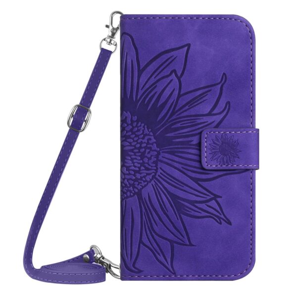 Xiaomi Redmi Note 15 5G/4G/Poco M8 5G Skin Feel Sun Flower Embossed Flip Leather with Lanyard Dark Purple-Θήκη Βιβλίο