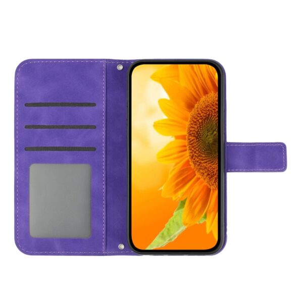 Xiaomi Redmi Note 15 5G/4G/Poco M8 5G Skin Feel Sun Flower Embossed Flip Leather with Lanyard Dark Purple-Θήκη Βιβλίο