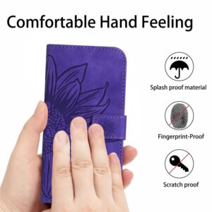 Xiaomi Redmi Note 15 5G/4G/Poco M8 5G Skin Feel Sun Flower Embossed Flip Leather with Lanyard Dark Purple-Θήκη Βιβλίο