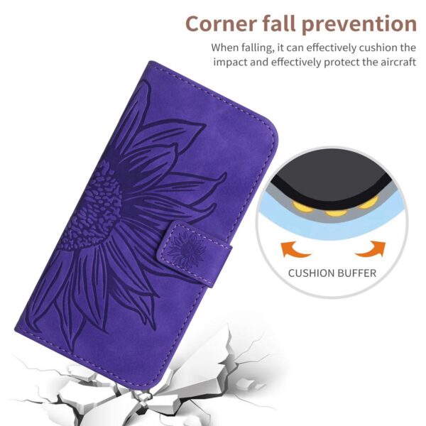 Xiaomi Redmi Note 15 5G/4G/Poco M8 5G Skin Feel Sun Flower Embossed Flip Leather with Lanyard Dark Purple-Θήκη Βιβλίο