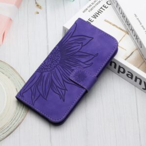 Xiaomi Redmi Note 15 5G/4G/Poco M8 5G Skin Feel Sun Flower Embossed Flip Leather with Lanyard Dark Purple-Θήκη Βιβλίο