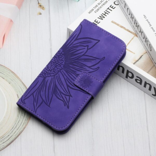 Xiaomi Redmi Note 15 5G/4G/Poco M8 5G Skin Feel Sun Flower Embossed Flip Leather with Lanyard Dark Purple-Θήκη Βιβλίο