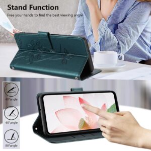 Xiaomi Redmi Note 15 Pro+ 5G Lotus Embossed Leather with Lanyard Dark Green-Θήκη Βιβλίο