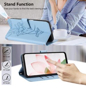 Xiaomi Redmi Note 15 Pro+ 5G Lotus Embossed Leather with Lanyard Blue-Θήκη Βιβλίο