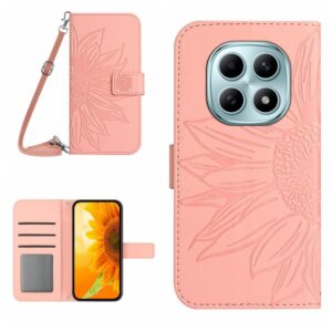Xiaomi Redmi Note 15 4G/5G/Poco M8 5G Skin Feel Sun Flower Embossed Flip Leather with Lanyard Pink-Θήκη Βιβλίο