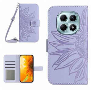 Xiaomi Redmi Note 15 4G/5G/Poco M8 5G Skin Feel Sun Flower Embossed Flip Leather with Lanyard Purple-Θήκη Βιβλίο