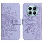Xiaomi Redmi Note 15 4G/5G/Poco M8 5G Skin Feel Sun Flower Embossed Flip Leather with Lanyard Purple-Θήκη Βιβλίο