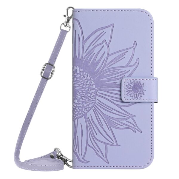 Xiaomi Redmi Note 15 4G/5G/Poco M8 5G Skin Feel Sun Flower Embossed Flip Leather with Lanyard Purple-Θήκη Βιβλίο