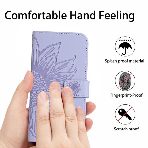 Xiaomi Redmi Note 15 4G/5G/Poco M8 5G Skin Feel Sun Flower Embossed Flip Leather with Lanyard Purple-Θήκη Βιβλίο