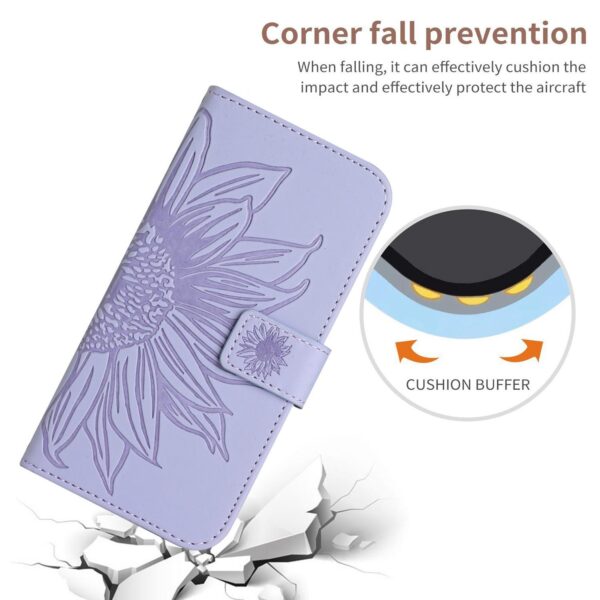 Xiaomi Redmi Note 15 4G/5G/Poco M8 5G Skin Feel Sun Flower Embossed Flip Leather with Lanyard Purple-Θήκη Βιβλίο