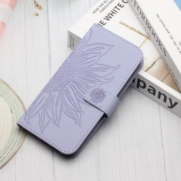 Xiaomi Redmi Note 15 4G/5G/Poco M8 5G Skin Feel Sun Flower Embossed Flip Leather with Lanyard Purple-Θήκη Βιβλίο