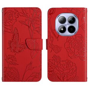Xiaomi Redmi Note 15 Pro 5G Skin Feel Butterfly Embossed Flip Leather Red-Θήκη Βιβλίο