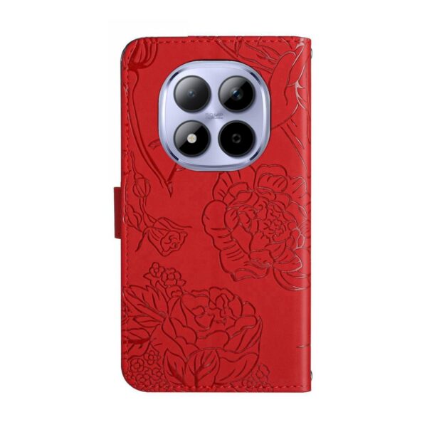 Xiaomi Redmi Note 15 Pro 5G Skin Feel Butterfly Embossed Flip Leather Red-Θήκη Βιβλίο