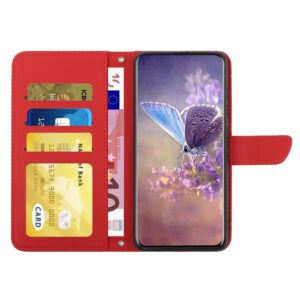 Xiaomi Redmi Note 15 Pro 5G Skin Feel Butterfly Embossed Flip Leather Red-Θήκη Βιβλίο