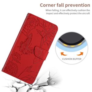 Xiaomi Redmi Note 15 Pro 5G Skin Feel Butterfly Embossed Flip Leather Red-Θήκη Βιβλίο