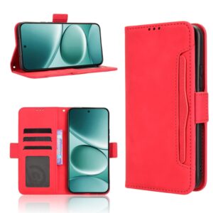 Xiaomi Redmi Note 15 Pro+ 5G/Poco M8 Pro 5G Skin Feel Calf Texture Card Slots Leather Red-Θήκη Βιβλίο