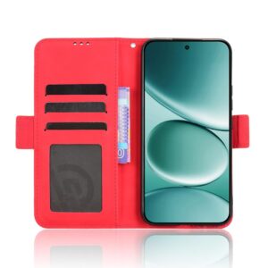 Xiaomi Redmi Note 15 Pro+ 5G/Poco M8 Pro 5G Skin Feel Calf Texture Card Slots Leather Red-Θήκη Βιβλίο